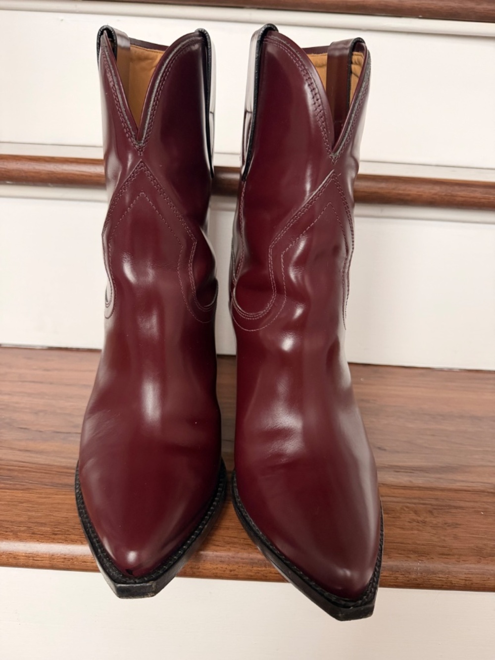 Isabel Marant Leyane Western Boot Burgundy US 10- EU 40 - Picture 2 of 15